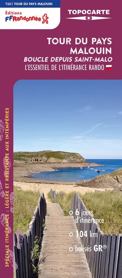 Topocarte - Tour du pays malouin : Boucle depuis Saint-Malo | FFRandonnée carte pliée FFR - Fédération Française de Randonnée 