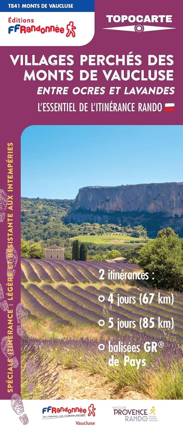 Topocarte - Villages perchés des Monts de Vaucluse | FFRandonnée carte de randonnée FFR - Fédération Française de Randonnée
