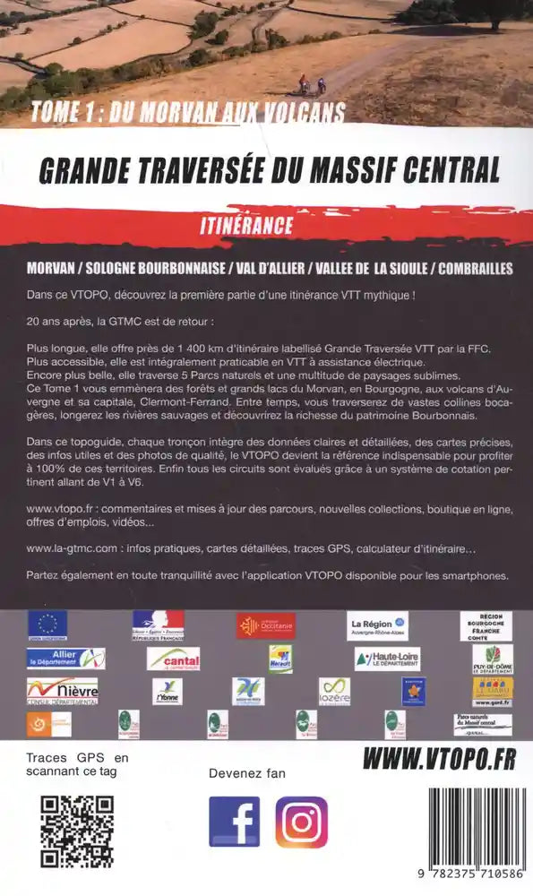 Topoguide cyclo - Grande traversée du Massif Central T1 : Du Morvan aux volcans- Itinérance | VTOPO guide vélo VTOPO 