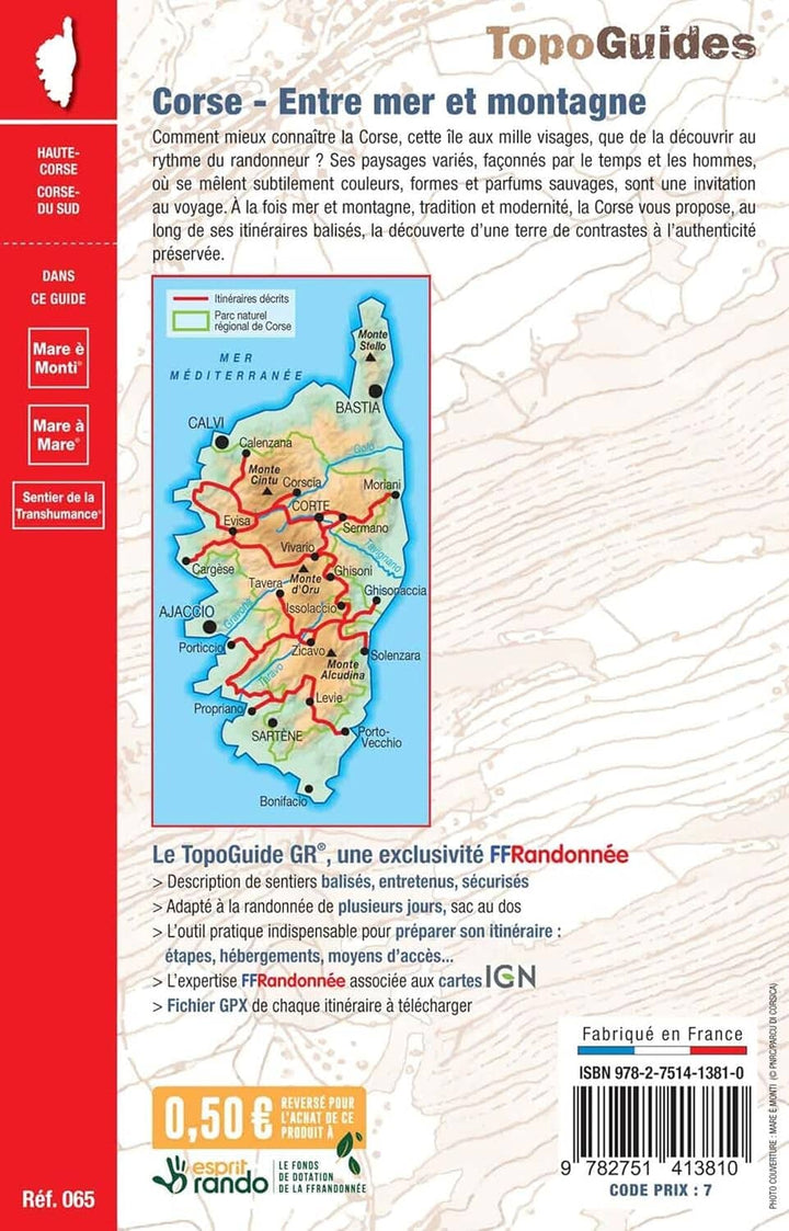 Topoguide de randonnée - Corse, entre mer et montagne | FFR guide de randonnée FFR - Fédération Française de Randonnée 