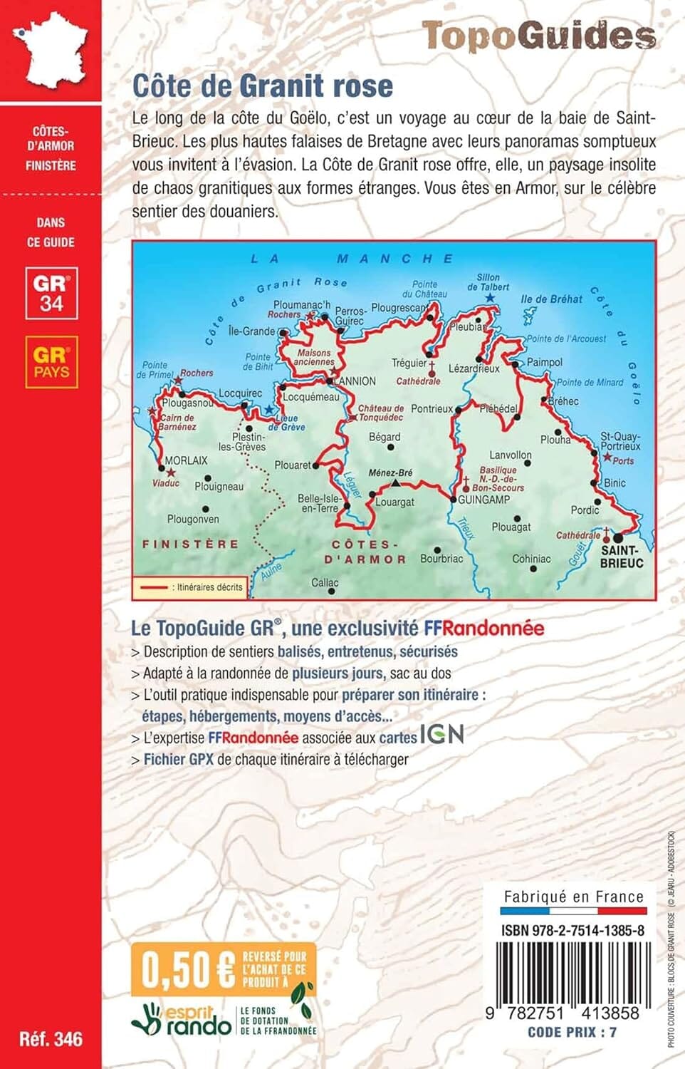 Topoguide de randonnée - Côte de Granit rose, Trégor, GR34 | FFR guide de randonnée FFR - Fédération Française de Randonnée 