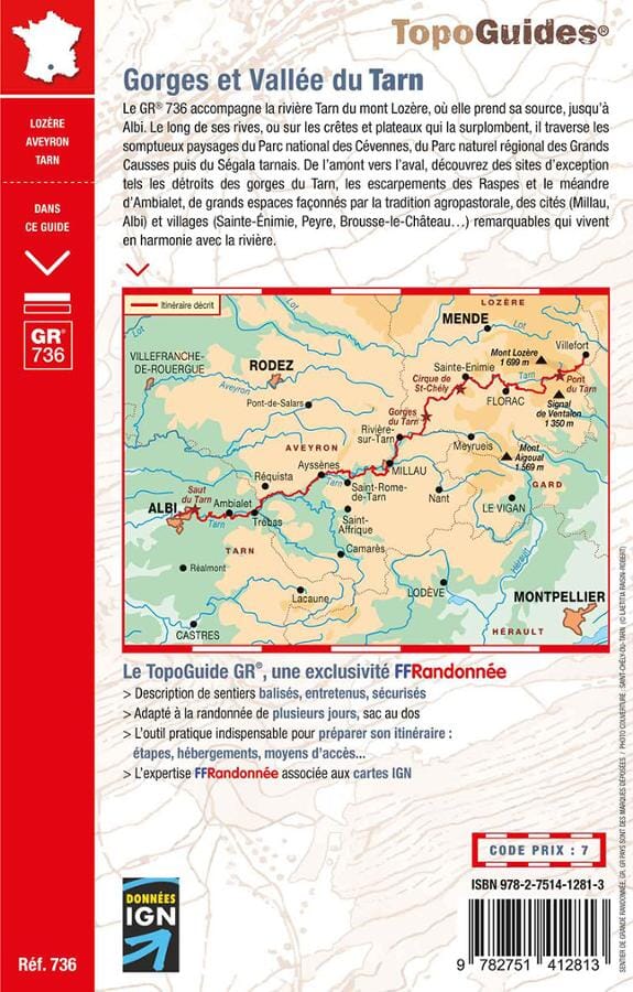 Topoguide de randonnée - Gorges et Vallées du Tarn (GR736) | FFR guide de randonnée FFR - Fédération Française de Randonnée