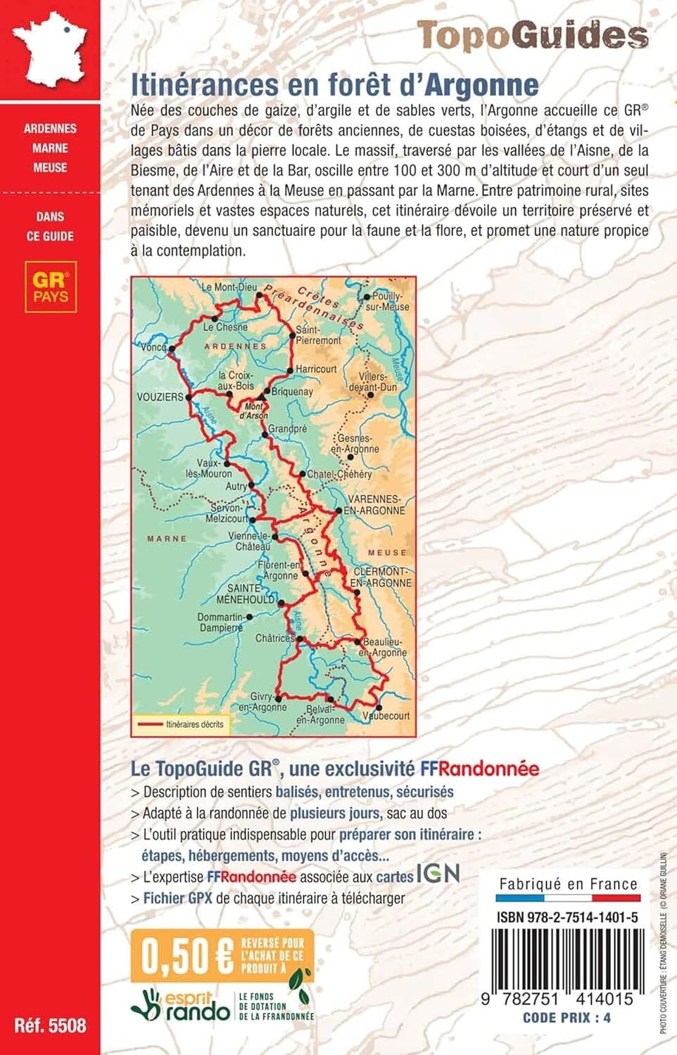 Topoguide de randonnée - Itinérances en forêt d'Argonne | FFR guide de randonnée FFR - Fédération Française de Randonnée 