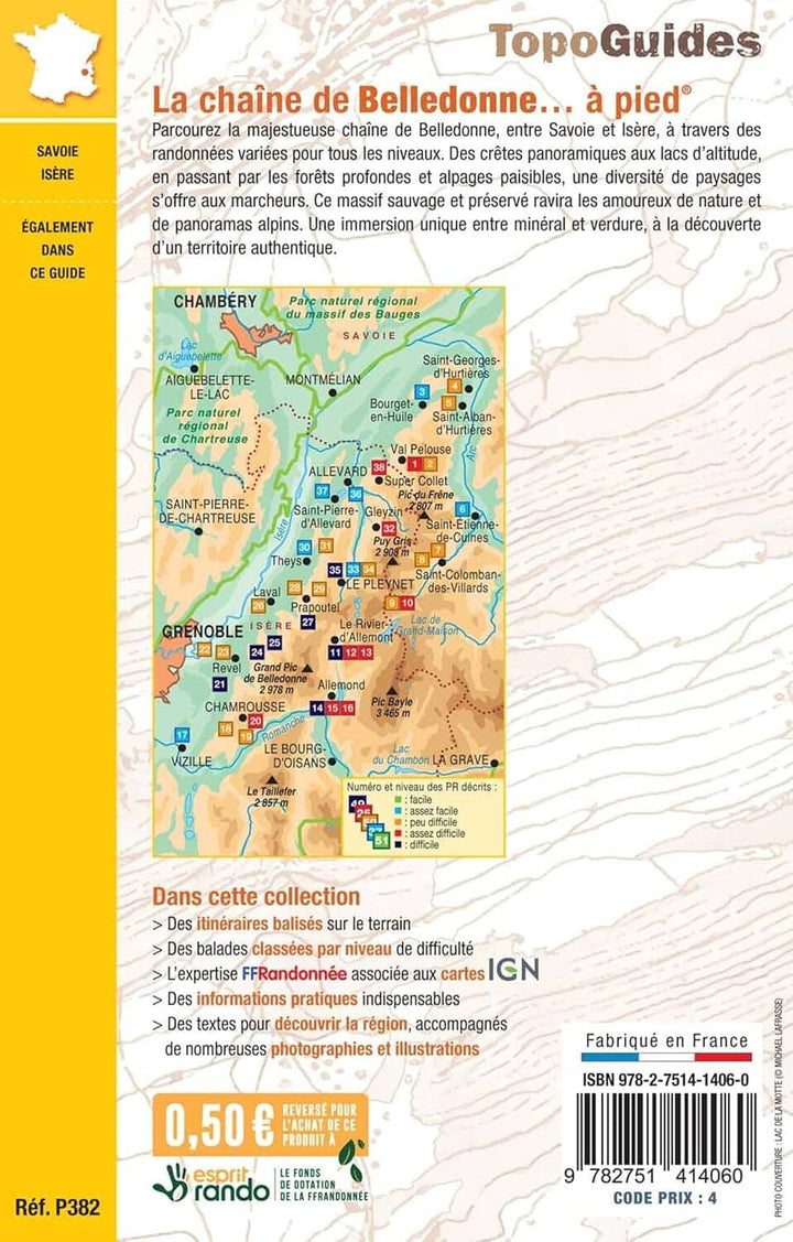 Topoguide de randonnée - La chaîne de Belledonne à pied | FFR guide de randonnée FFR - Fédération Française de Randonnée 