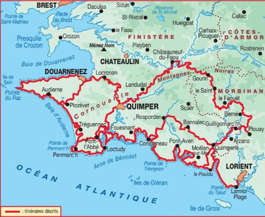 Topoguide de randonnée - La Cornouaille par la pointe du Raz, de Douarnenez à Lorient - GR34, Gr38 | FFR guide de randonnée FFR - Fédération Française de Randonnée
