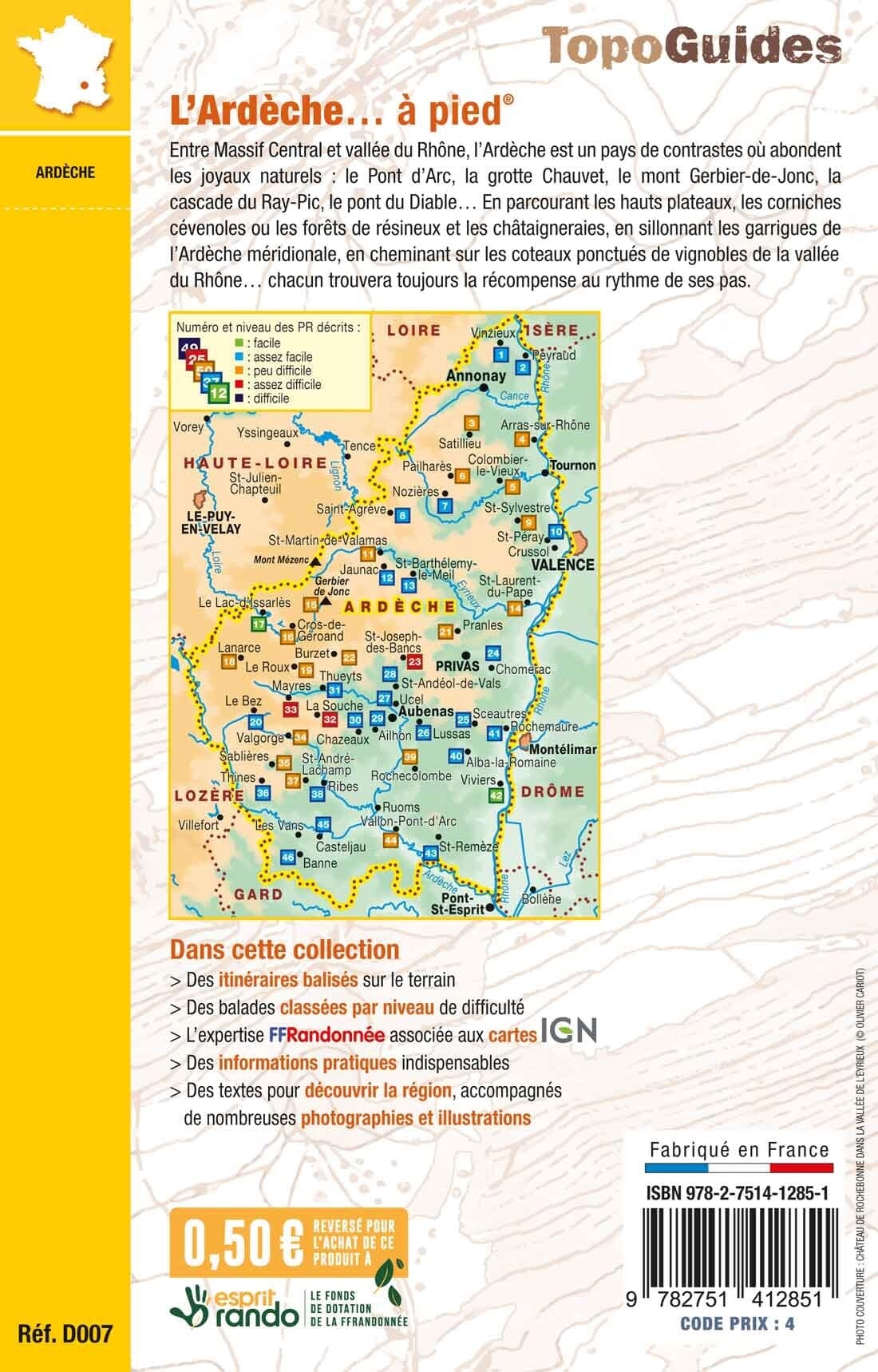 Topoguide de randonnée - L'Ardèche à pied | FFR guide de randonnée FFR - Fédération Française de Randonnée 