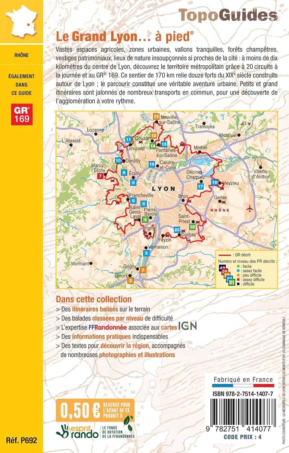 Topoguide de randonnée - Le Grand Lyon à pied | FFR guide de randonnée FFR - Fédération Française de Randonnée 