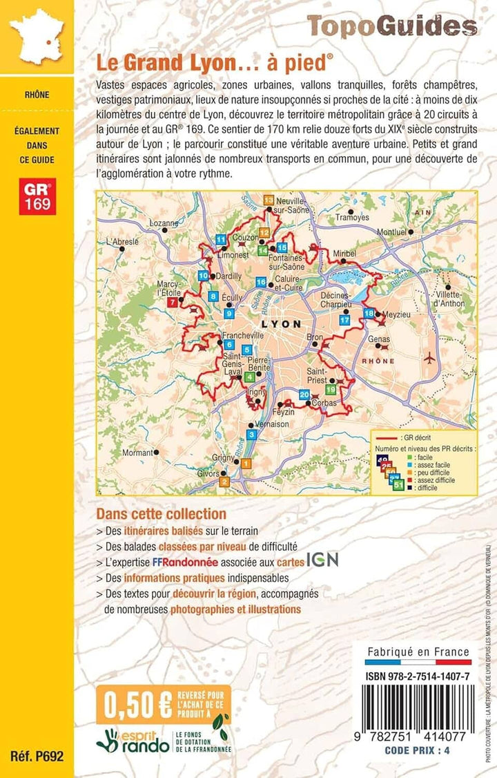 Topoguide de randonnée - Le Grand Lyon à pied | FFR guide de randonnée FFR - Fédération Française de Randonnée 