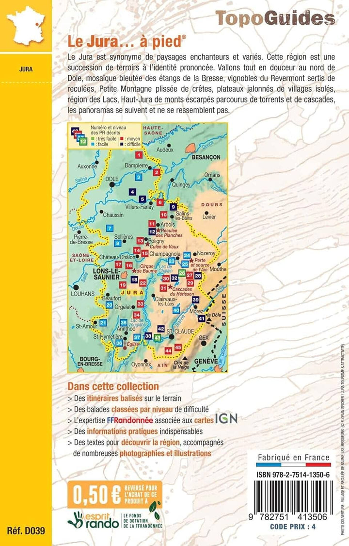 Topoguide de randonnée - Le Jura | FFR guide de randonnée FFR - Fédération Française de Randonnée 
