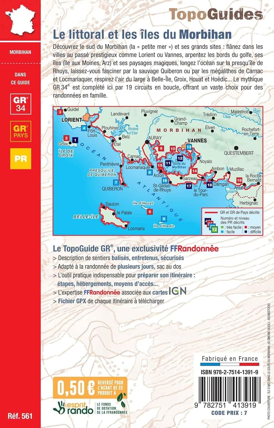 Topoguide de randonnée - Le littoral et les îles du Morbihan, GR34 | FFR guide de randonnée FFR - Fédération Française de Randonnée 