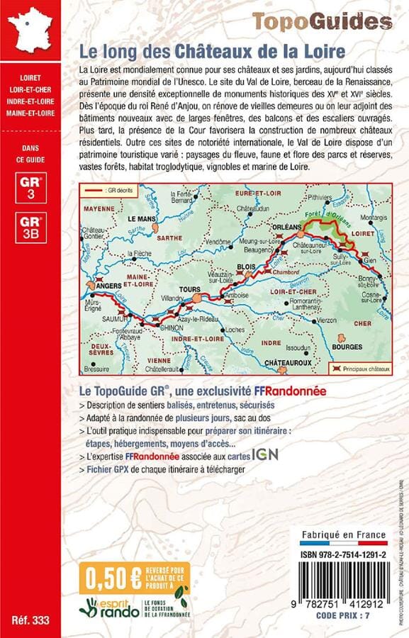 Topoguide de randonnée - Le long des Châteaux de la Loire (GR3) | FFR guide de randonnée FFR - Fédération Française de Randonnée 