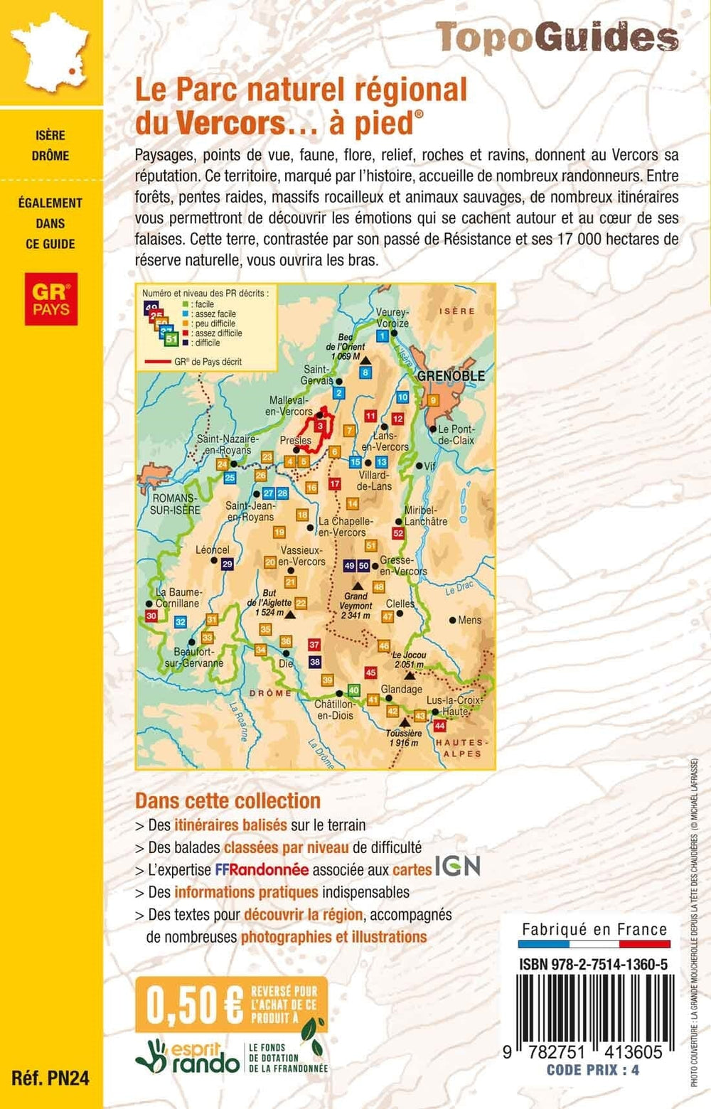 Topoguide de randonnée - Le Parc Naturel Régional du Vercors à pied | FFR guide de randonnée FFR - Fédération Française de Randonnée 