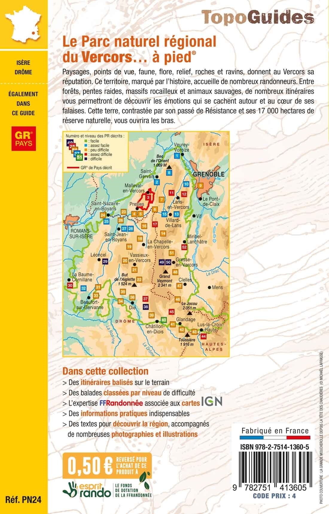 Topoguide de randonnée - Le Parc Naturel Régional du Vercors à pied | FFR guide de randonnée FFR - Fédération Française de Randonnée 