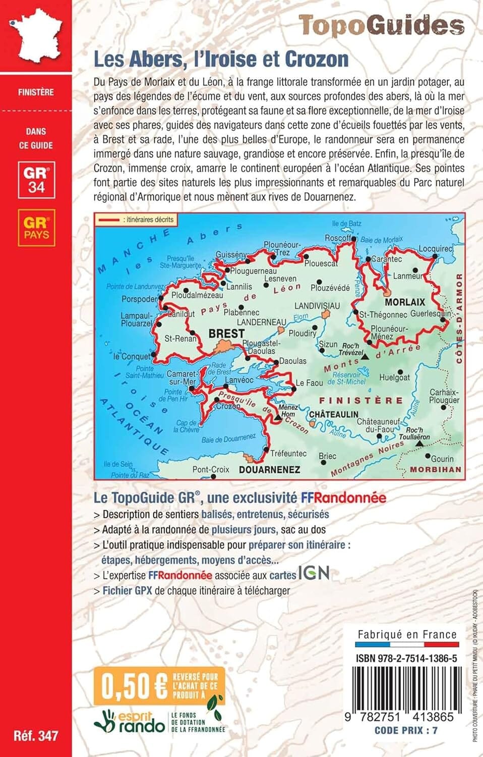 Topoguide de randonnée - Les Abers et la presqu'île du Crozon, GR34 | FFR guide de randonnée FFR - Fédération Française de Randonnée 