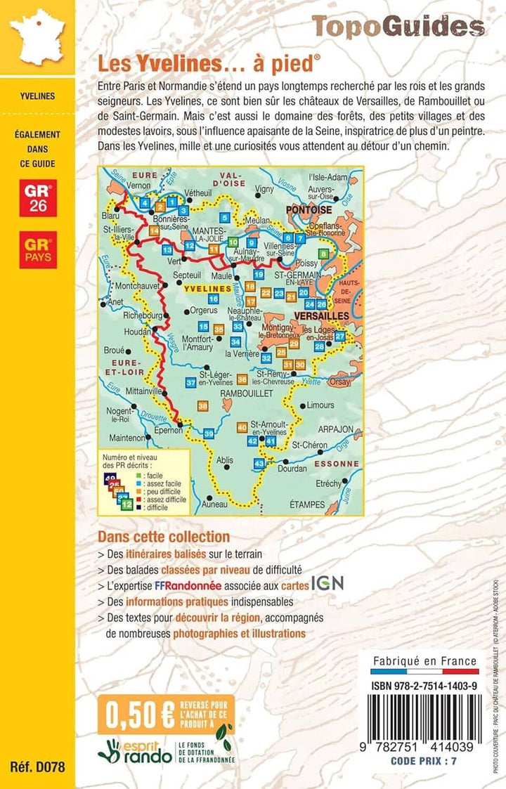 Topoguide de randonnée - Les Yvelines à pied, GR26 | FFR guide de randonnée FFR - Fédération Française de Randonnée 