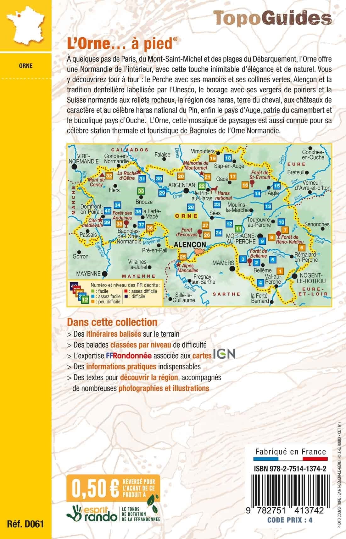 Topoguide de randonnée - L'orne à pied | FFR guide de randonnée FFR - Fédération Française de Randonnée 