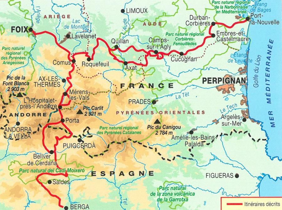 Topoguide de randonnée - Sentier cathare & Chemin des Bonshommes - GR107, GR367 | FFR guide de randonnée FFR - Fédération Française de Randonnée 