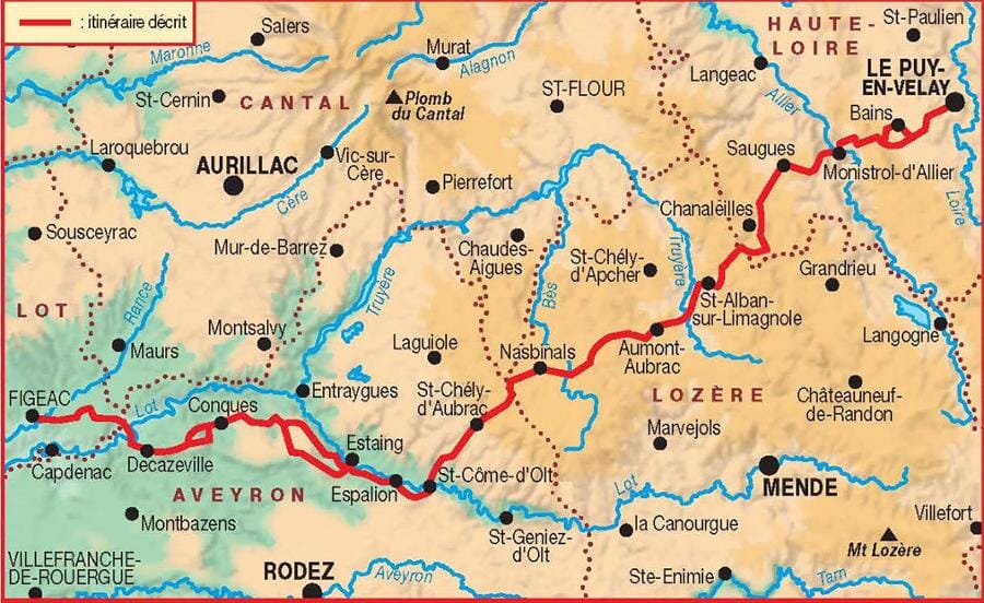 Topoguide de randonnée - Sentier vers Saint-Jacques-de-Compostelle, via Le Puy - Le Puy-Figeac -GR65 | FFR guide de randonnée FFR - Fédération Française de Randonnée 