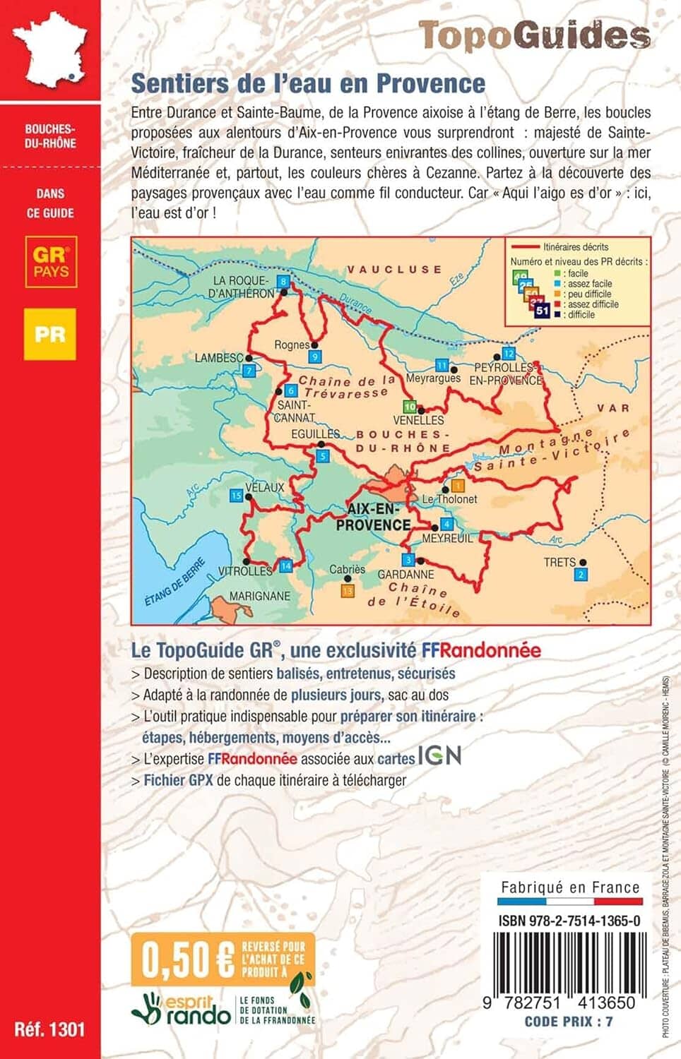 Topoguide de randonnée - Sentiers de l'eau autour d'Aix-en-Provence | FFR guide de randonnée FFR - Fédération Française de Randonnée 