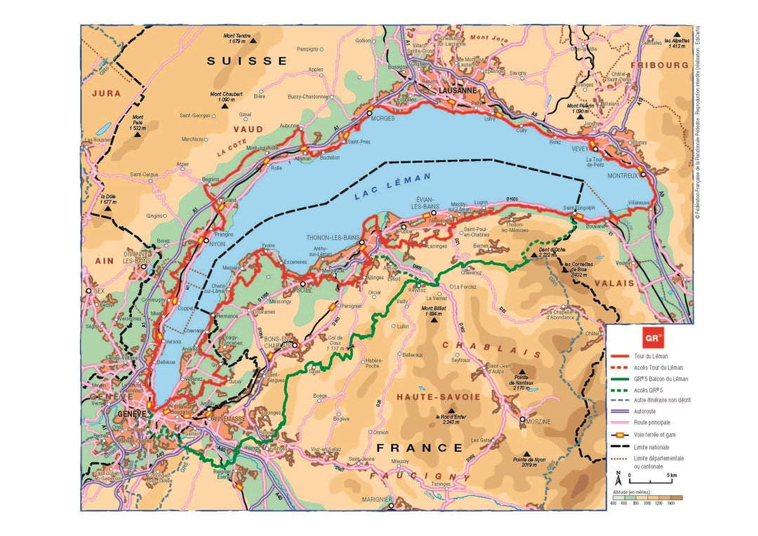 Topoguide de randonnée - Tour du Léman - Rives et balcons | FFR guide de randonnée FFR - Fédération Française de Randonnée 