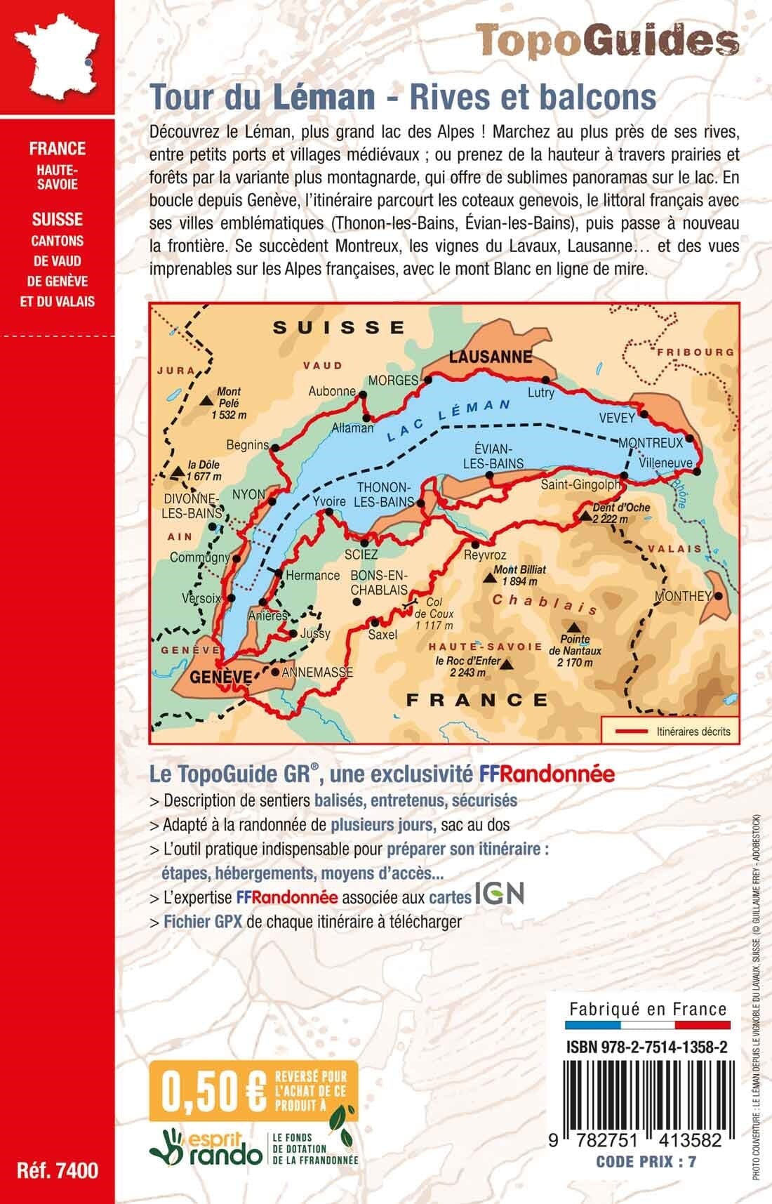 Topoguide de randonnée - Tour du Léman - Rives et balcons | FFR guide de randonnée FFR - Fédération Française de Randonnée 