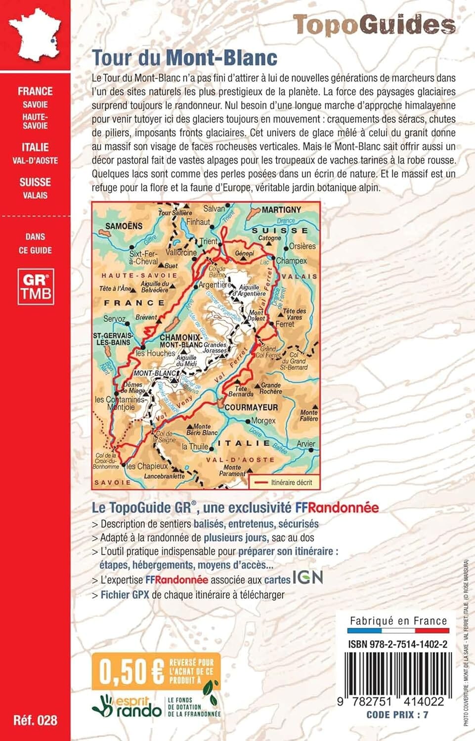 Topoguide de randonnée - Tour du Mont-Blanc, GR TMB | FFR guide de randonnée FFR - Fédération Française de Randonnée 
