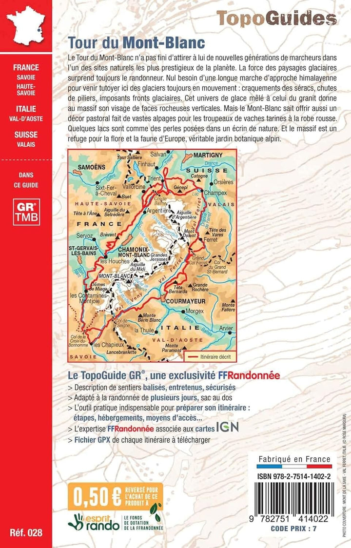 Topoguide de randonnée - Tour du Mont-Blanc, GR TMB | FFR guide de randonnée FFR - Fédération Française de Randonnée 