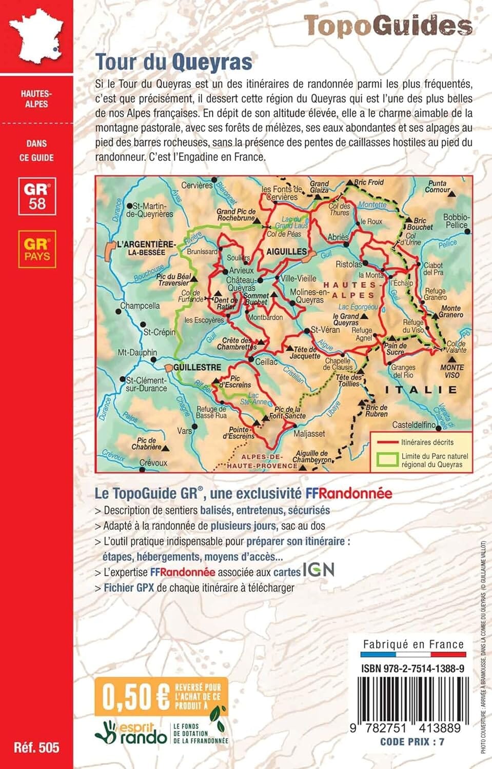 Topoguide de randonnée - Tour du Queyras, GR58 | FFR guide de randonnée FFR - Fédération Française de Randonnée 