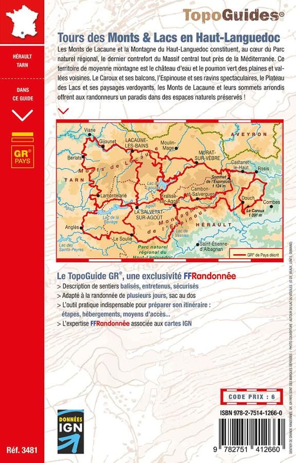 Topoguide de randonnée - Tours des Monts & Lacs en Haut-Languedoc | FFR guide de randonnée FFR - Fédération Française de Randonnée 