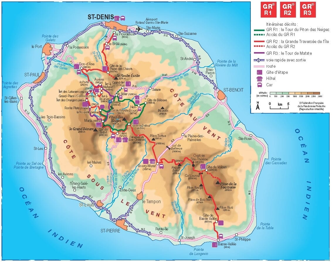 Hiking Topoguide Tours And Crossing Of Reunion Island GR R1 R2 R3 hiking-topoguide-tours-and-crossing-of-reunion-island-gr-r1-r2-r3