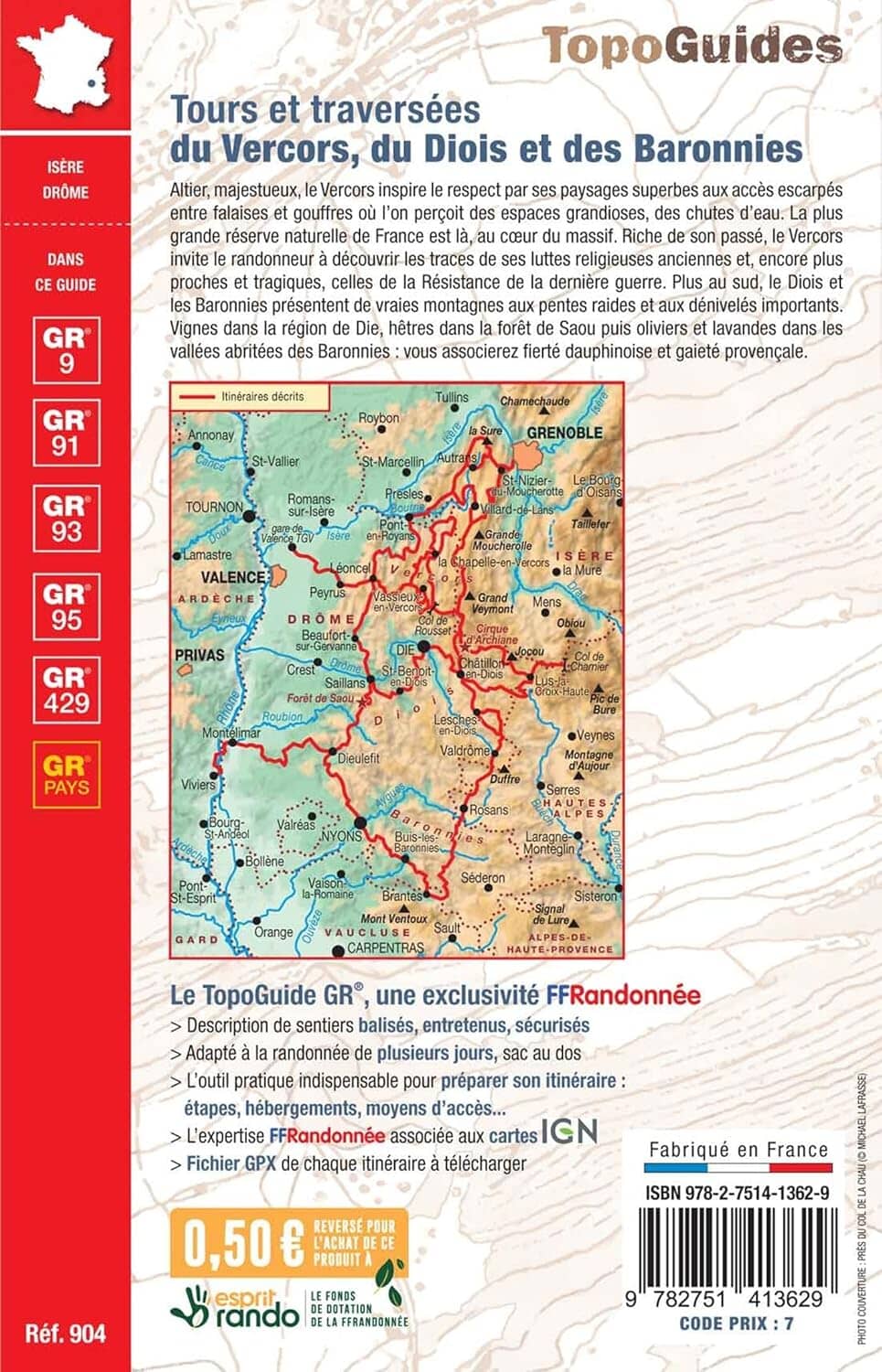 Topoguide de randonnée - Tours & Traversées du Vercors du Diois & des Baronnies GR9 | FFR guide de randonnée FFR - Fédération Française de Randonnée 