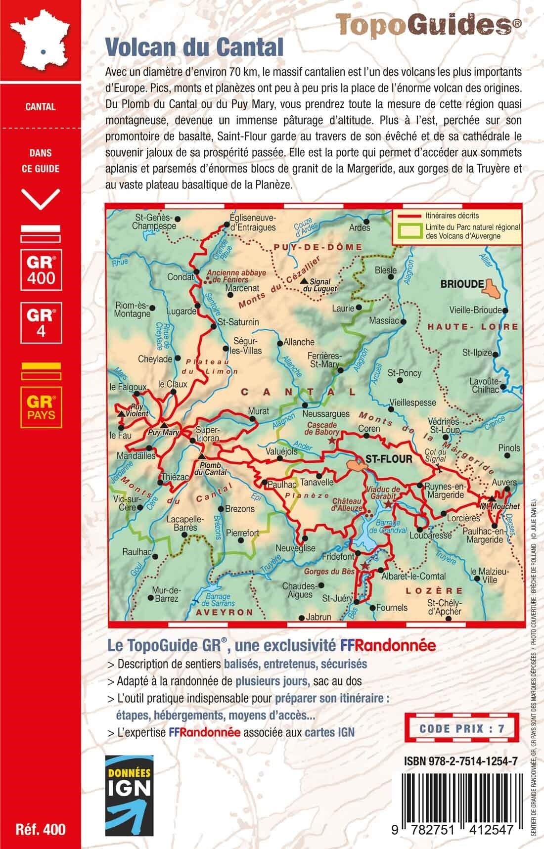 Topoguide de randonnée - Volcan du Cantal et Pays de Saint-Flour - GR4, GR400 | FFR guide de randonnée FFR - Fédération Française de Randonnée 