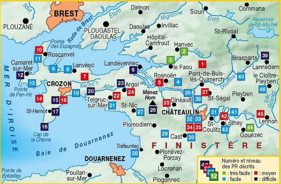 Topoguide de randonnées - La presqu'île de Crozon et la vallée de l'Aulne à pied | FFR guide de randonnée FFR - Fédération Française de Randonnée 