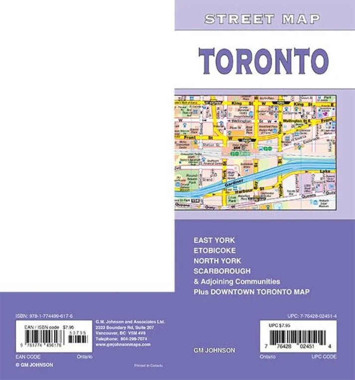 Toronto - Carte des rues | GM Johnson plan de ville GM Johnson 