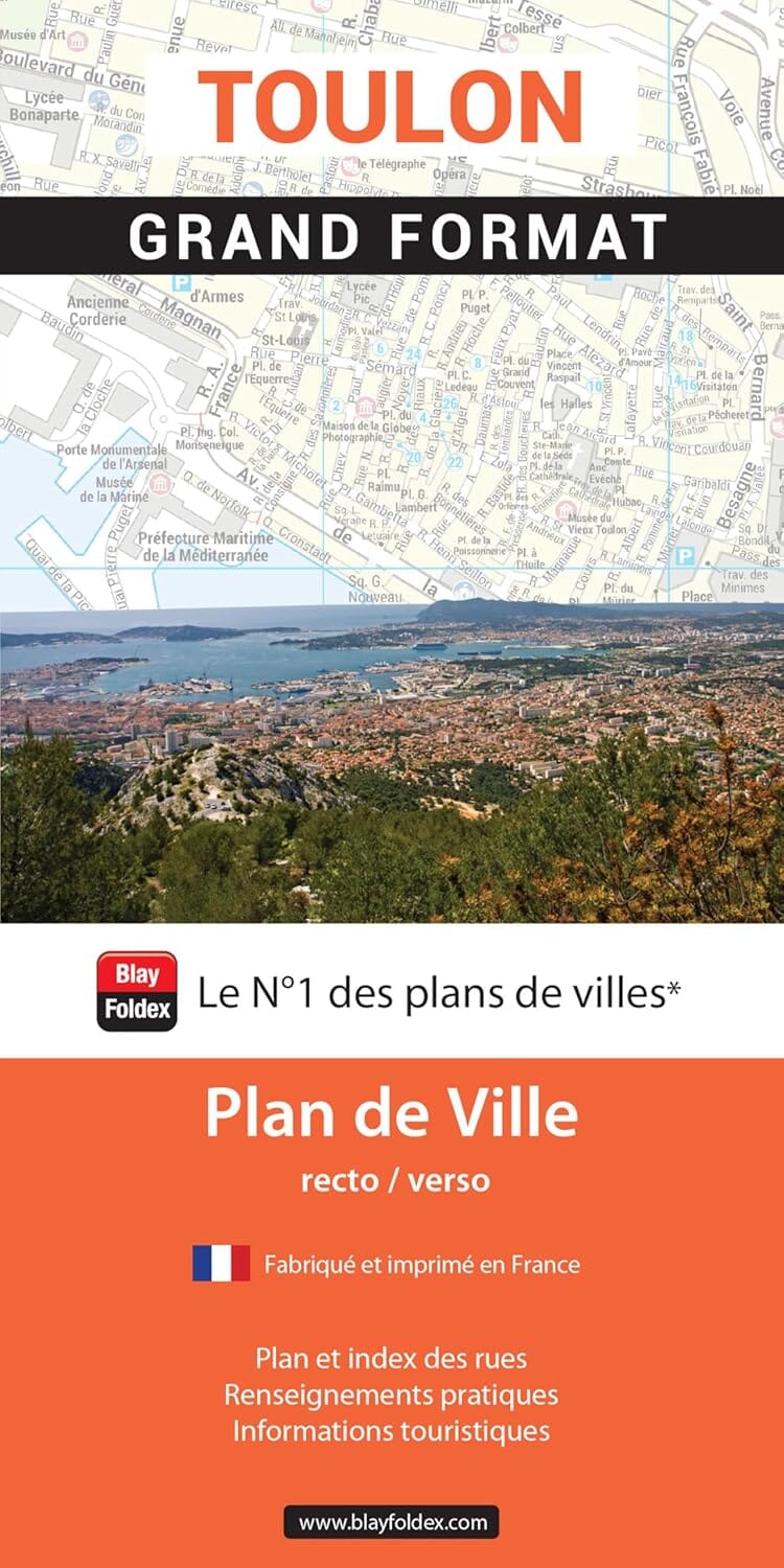 Toulon - Plan de ville grand format | Blay Foldex plan de ville Blay Foldex 