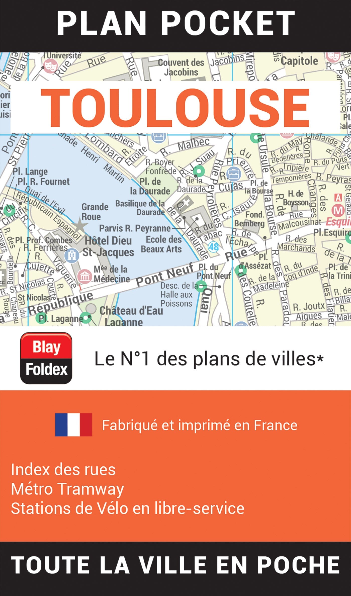 Toulouse, Haute-Garonne - Plan de ville "pocket" | Blay Foldex plan de ville Blay Foldex