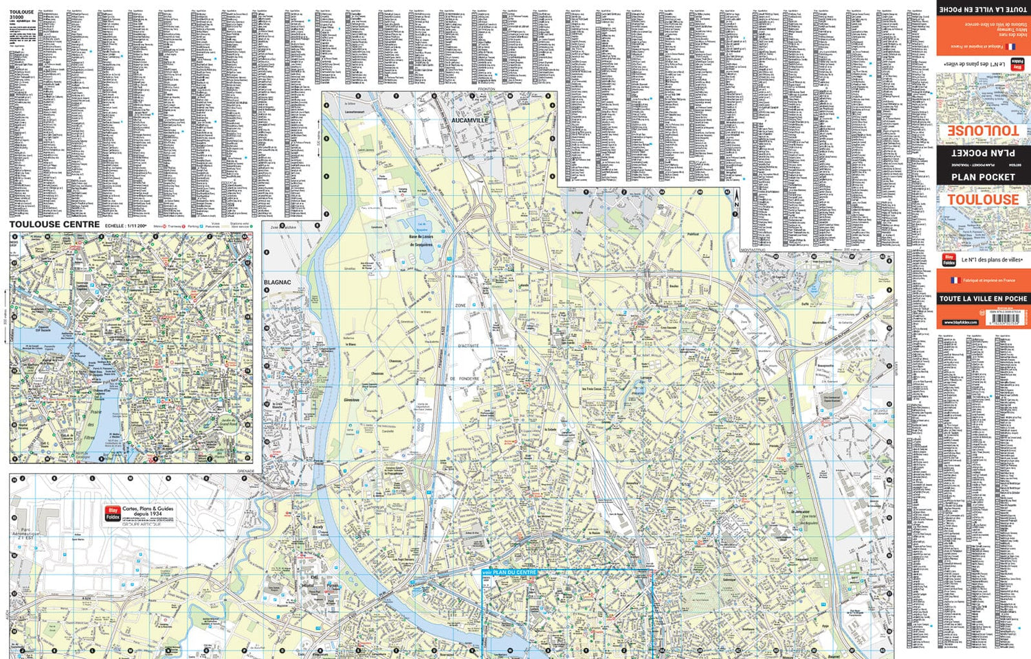 Toulouse, Haute-Garonne - Plan de ville "pocket" | Blay Foldex plan de ville Blay Foldex