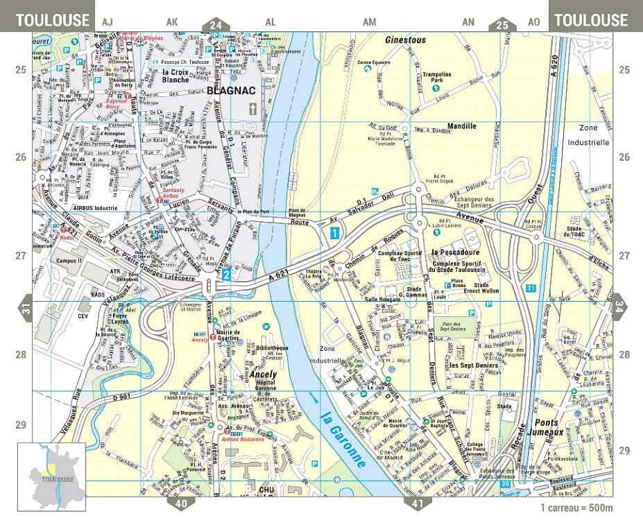 Toulouse – Plan de ville pratique | Blay Foldex plan de ville Blay Foldex