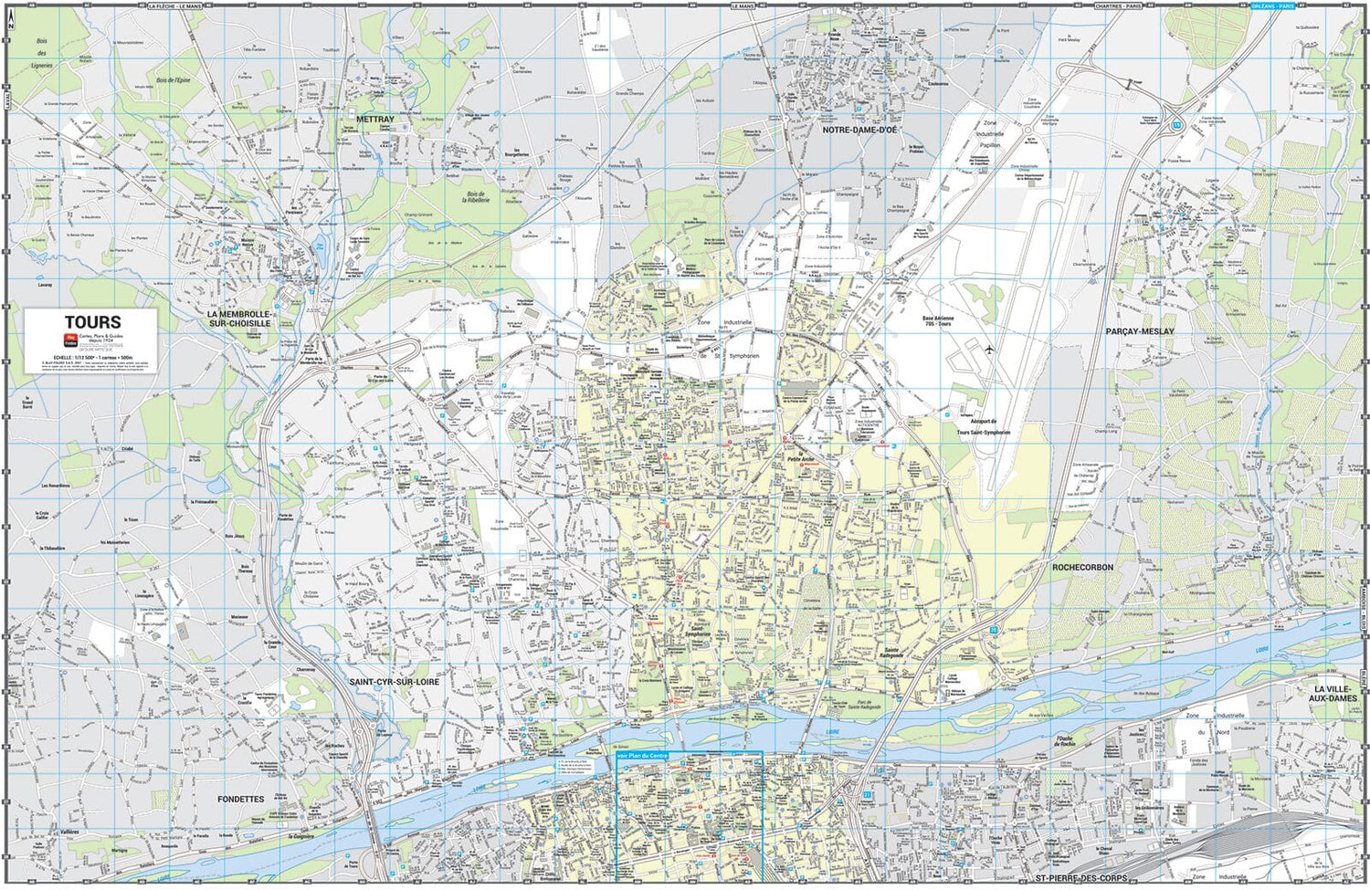 Tours - Plan de ville grand format | Blay Foldex plan de ville Blay Foldex