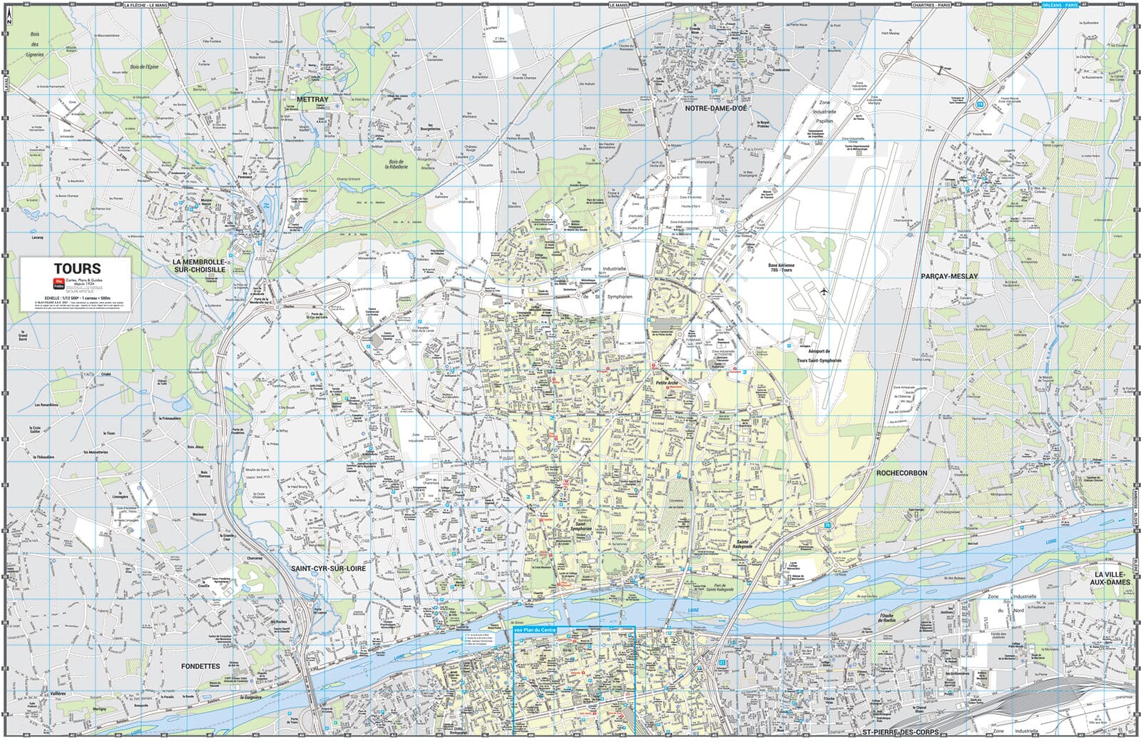 Tours - Plan de ville grand format | Blay Foldex plan de ville Blay Foldex