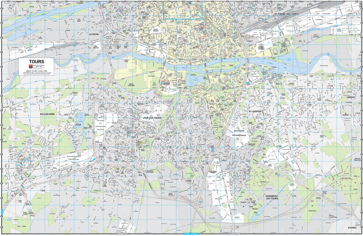 Tours - Plan de ville grand format | Blay Foldex plan de ville Blay Foldex