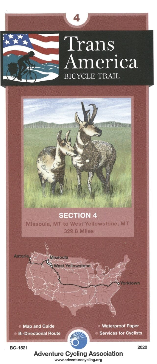Transamerica Bicycle Trail #4 : Missoula, Montana - West Yellowstone, Montana Adventure Cycling Association | Adventure Cycling Association carte cycliste Adventure Cycling Association