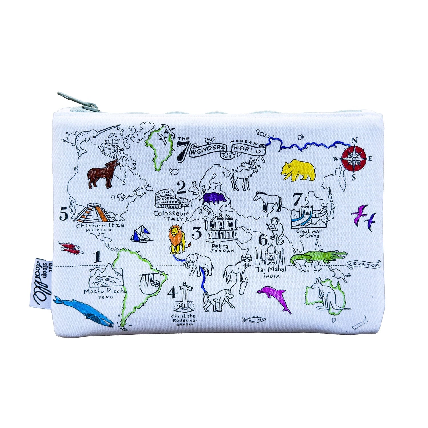 Trousse à crayons - Motif " carte du monde " | Eat Sleep Doodle jeu Eat Sleep Doodle