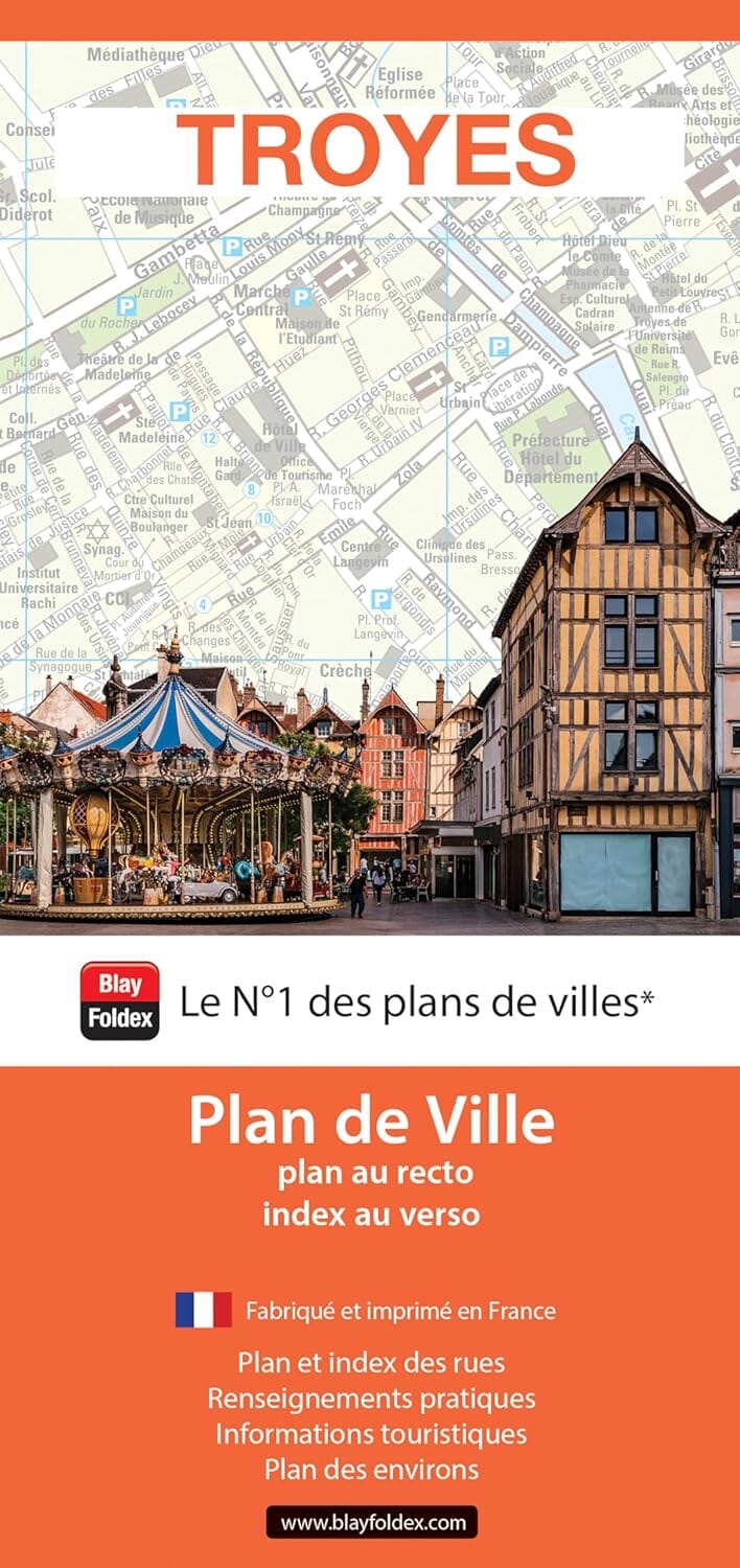 Troyes, Aube - Plan de ville | Blay Foldex plan de ville Blay Foldex 