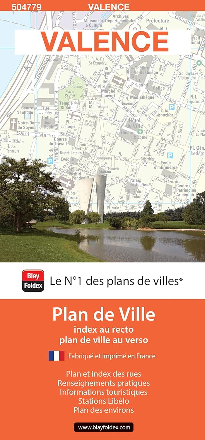 Valence, Drôme - Plan de ville | Blay Foldex plan de ville Blay Foldex 