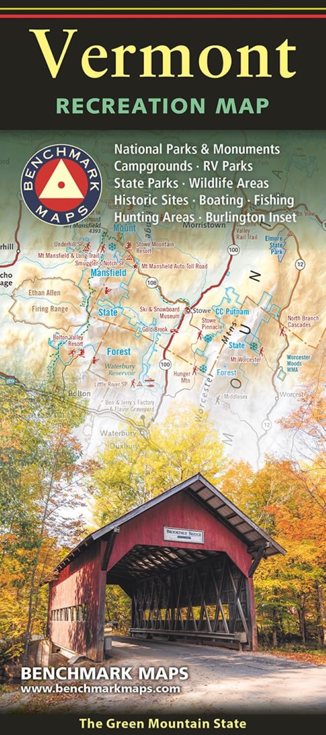 Vermont Recreation Map | Benchmark Maps carte routière Benchmark Maps 