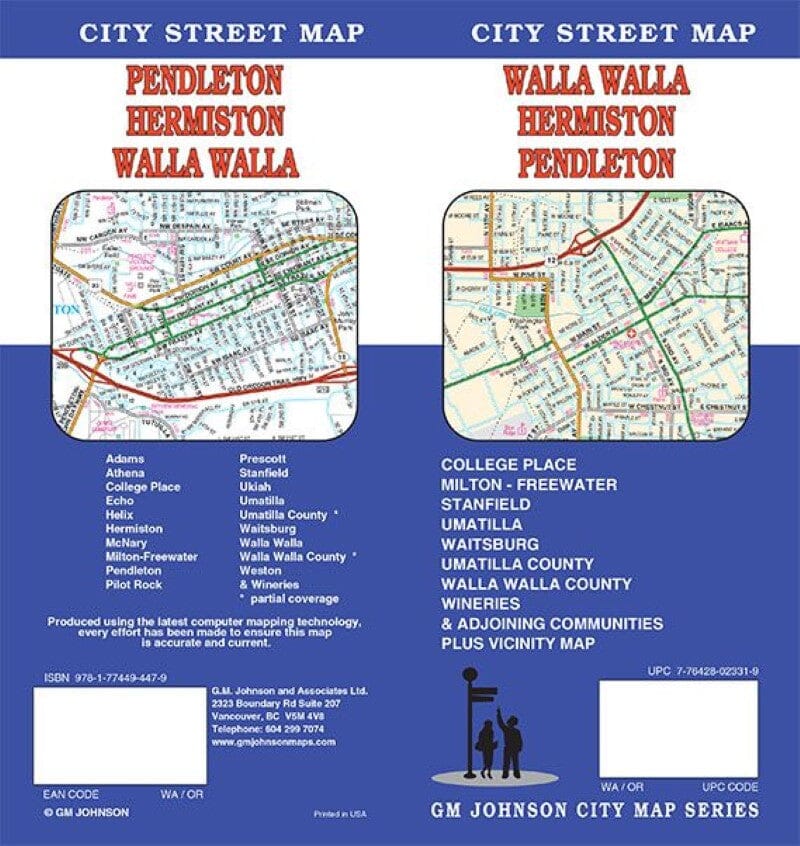 Walla Walla - Hermiston et Pendleton (Washington) | GM Johnson carte pliée GM Johnson 