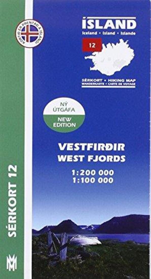 Fjords de l'Ouest de l'Islande - Carte régionale 3 - 1:200,000 | Mal og menning carte routière Mal og menning