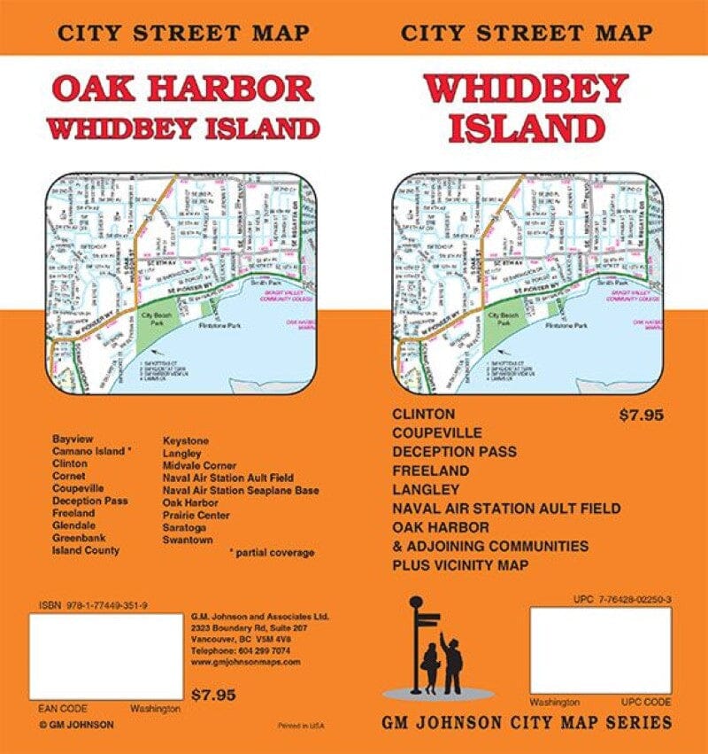 Whidbey Island - Oak Harbor (Washington) | GM Johnson carte pliée GM Johnson 