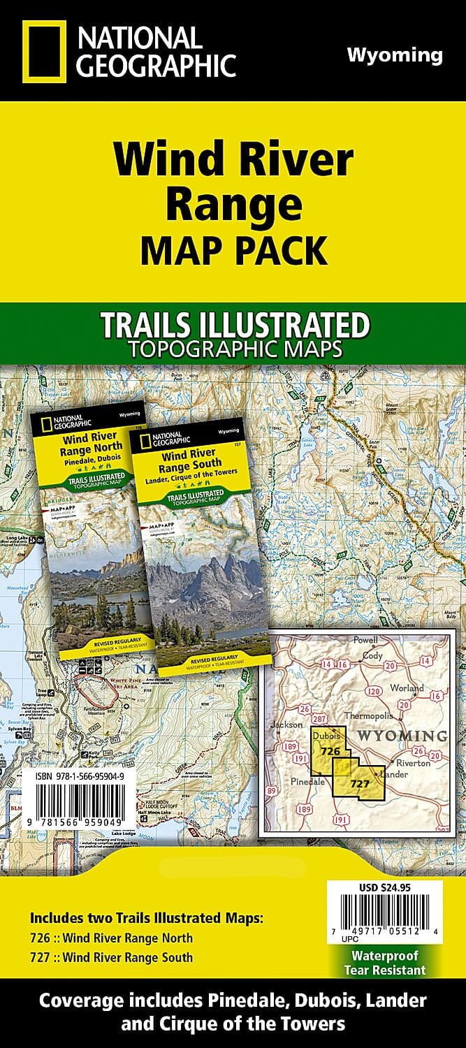 Wind River Range (lot de cartes) | National Geographic carte de randonnée National Geographic 